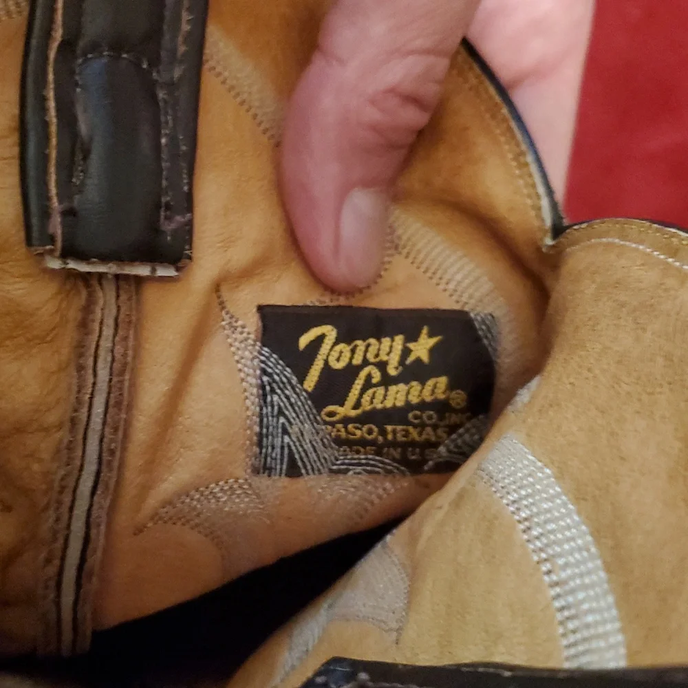 Tony Lama Vintage Gold Label Shark Skin Boots Men's Size 8.5 D. GUC Style# 8809